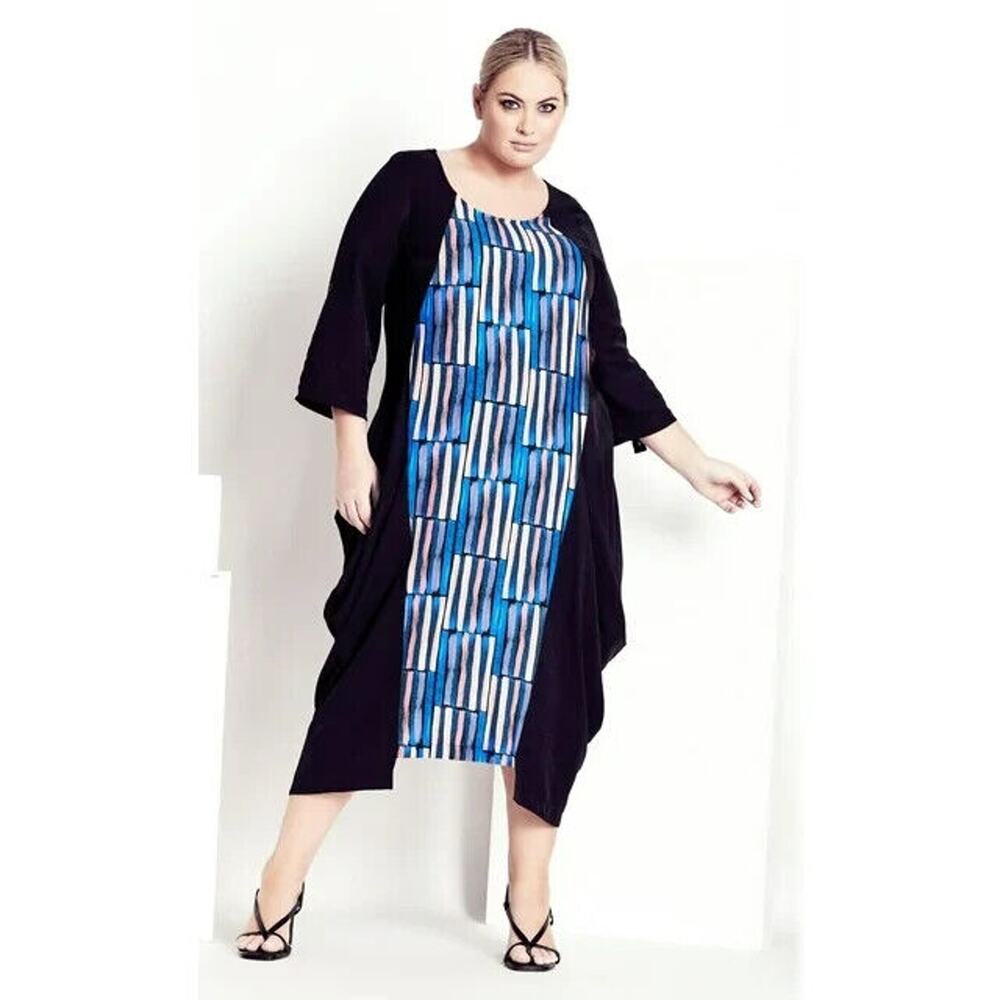 Manon Baptiste Women's Plus Size 26‎ Relaxed Fit Gia Maxi Dress Lagenlook NWT